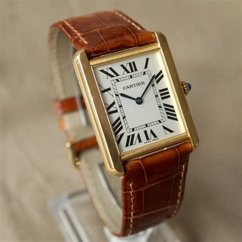 mens cartier tank solo gold|cartier tank solo small gold.